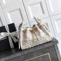 Chanel AS5631 Mini Hobo Tweed & Gold-Tone Metal Beige