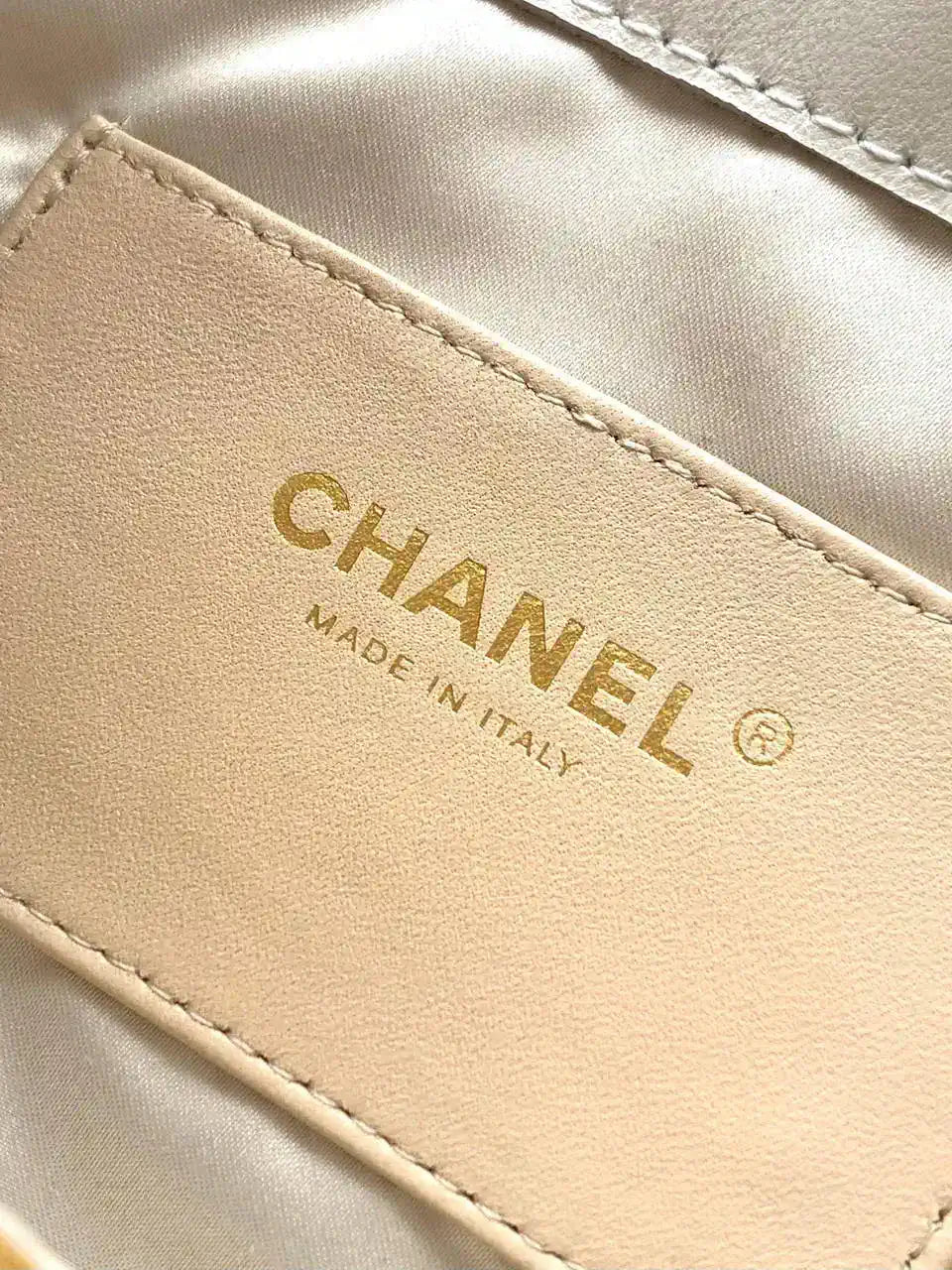 Chanel AS5631 Mini Hobo Tweed & Gold-Tone Metal Beige