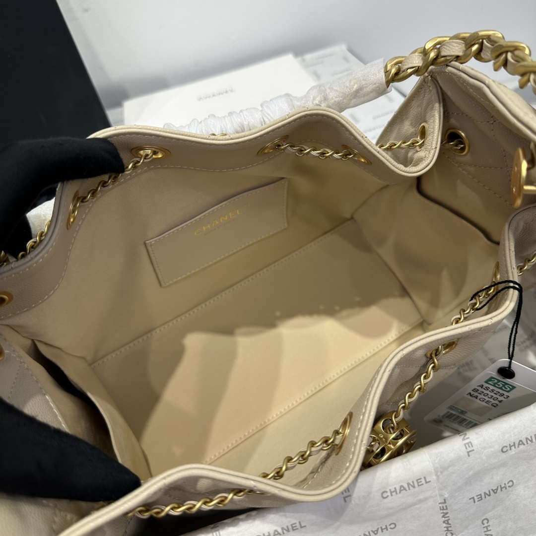 Chanel AS5293 Small Hobo Calfskin & Gold-Tone Metal Apricot - Default Title - View 7