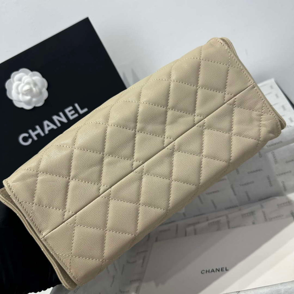 Chanel AS5293 Small Hobo Calfskin & Gold-Tone Metal Apricot