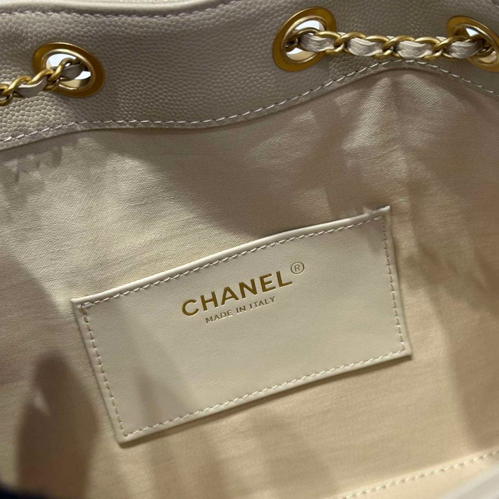 Chanel AS5293 Small Hobo Calfskin & Gold-Tone Metal Apricot