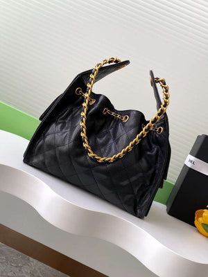 Chanel AS5293 Small Hobo Calfskin & Gold-Tone Metal Black - Default Title - View 3