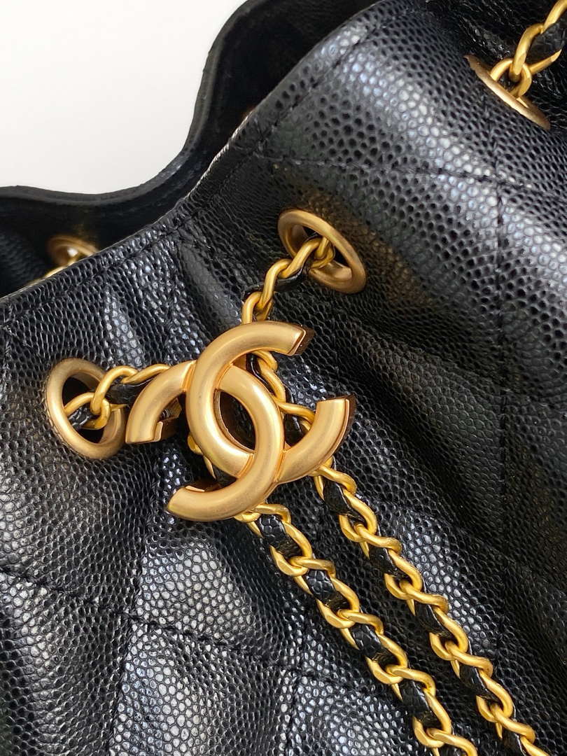 Chanel AS5293 Small Hobo Calfskin & Gold-Tone Metal Black