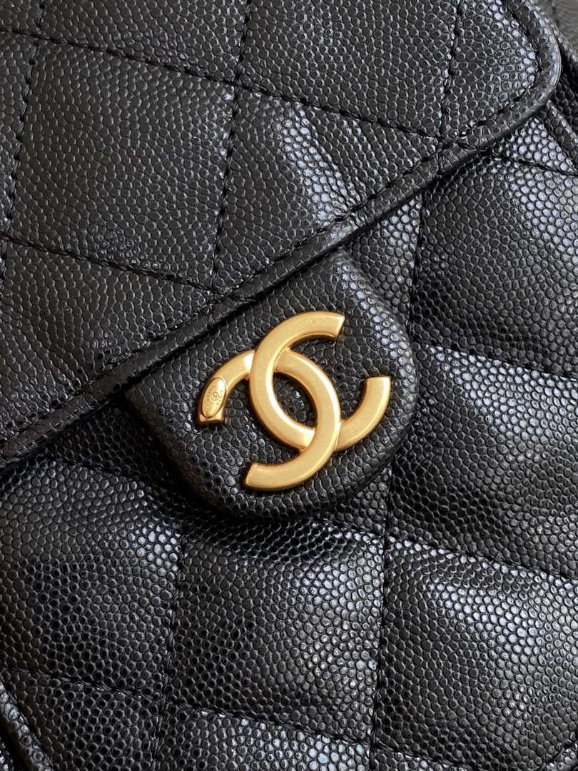 Chanel AS5293 Small Hobo Calfskin & Gold-Tone Metal Black