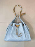 Chanel AS5293 Small Hobo Calfskin & Gold-Tone Metal Blue
