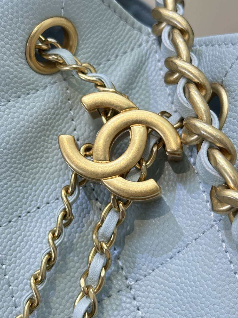 Chanel AS5293 Small Hobo Calfskin & Gold-Tone Metal Blue