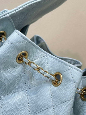 Chanel AS5293 Small Hobo Calfskin & Gold-Tone Metal Blue - Default Title - View 7
