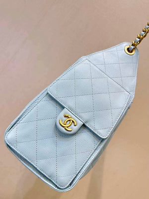 Chanel AS5293 Small Hobo Calfskin & Gold-Tone Metal Blue - Default Title - View 9