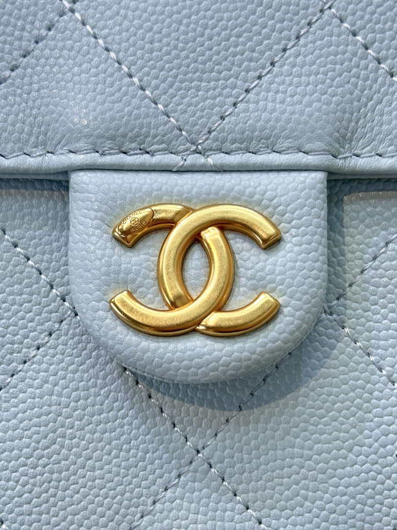 Chanel AS5293 Small Hobo Calfskin & Gold-Tone Metal Blue