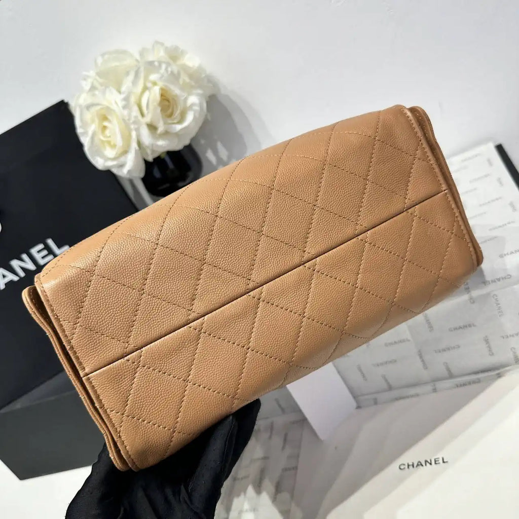 Chanel AS5293 Small Hobo Calfskin & Gold-Tone Metal Brown