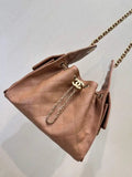 Chanel AS5293 Small Hobo Calfskin & Gold-Tone Metal Brown