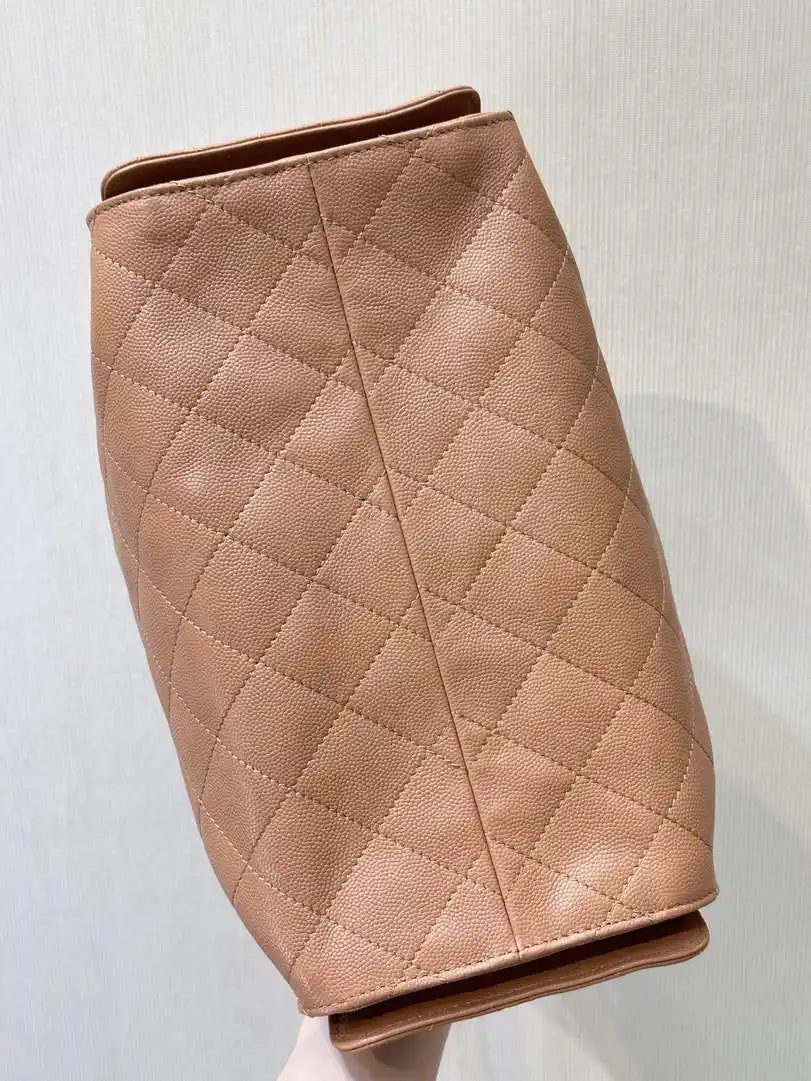 Chanel AS5293 Small Hobo Calfskin & Gold-Tone Metal Brown