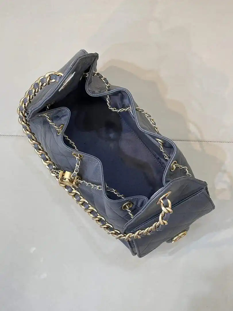 Chanel AS5293 Small Hobo Calfskin & Gold-Tone Metal Gray
