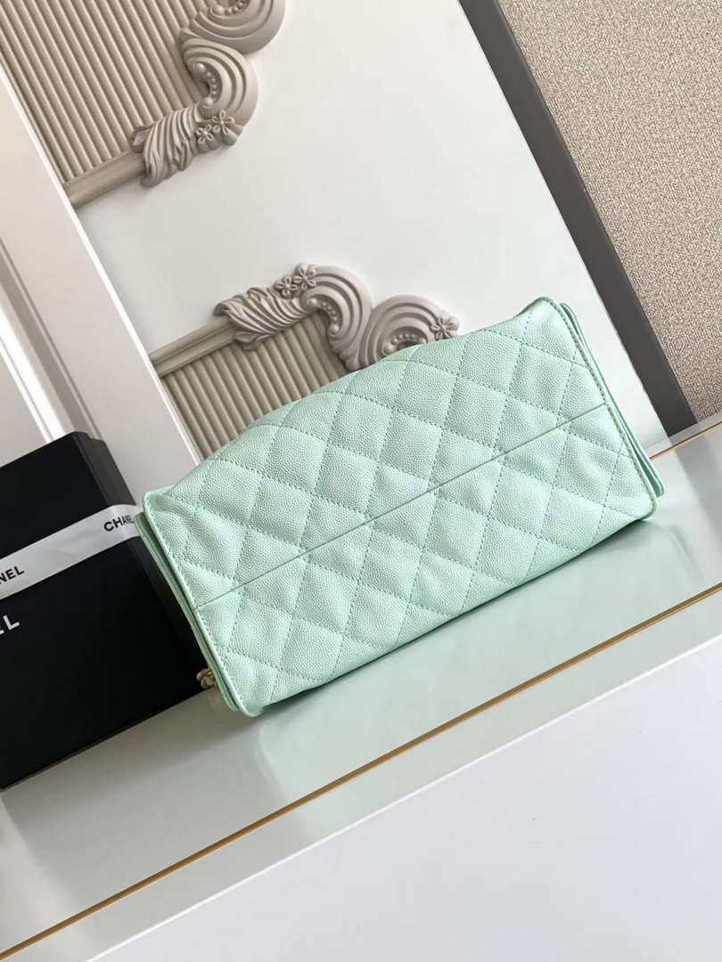 Chanel AS5293 Small Hobo Calfskin & Gold-Tone Metal Green