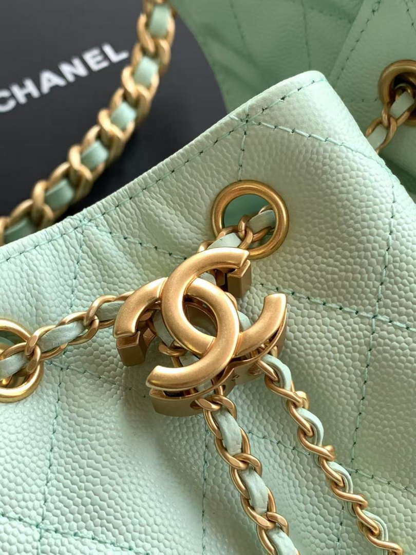 Chanel AS5293 Small Hobo Calfskin & Gold-Tone Metal Green - Default Title - View 6