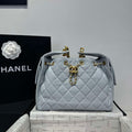 Chanel AS5293 Small Hobo Calfskin & Gold-Tone Metal Ligth Blue