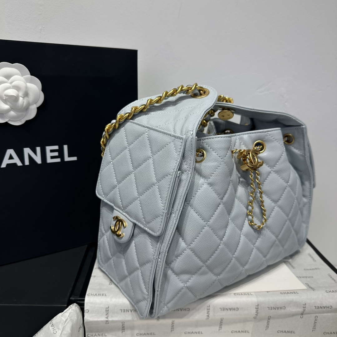 Chanel AS5293 Small Hobo Calfskin & Gold-Tone Metal Ligth Blue - Default Title - View 4