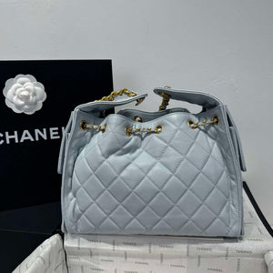 Chanel AS5293 Small Hobo Calfskin & Gold-Tone Metal Ligth Blue - Default Title - View 5