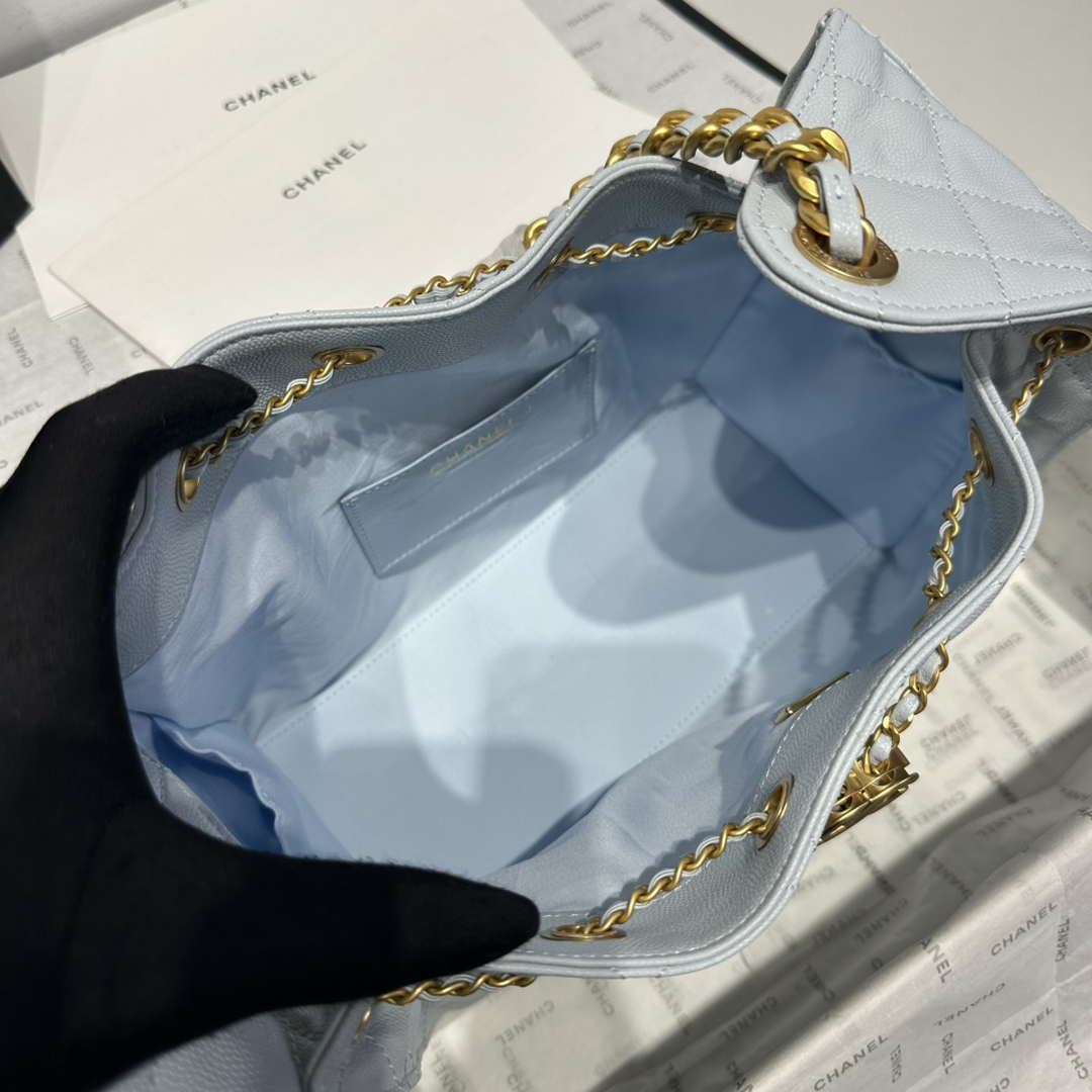 Chanel AS5293 Small Hobo Calfskin & Gold-Tone Metal Ligth Blue - Default Title - View 8