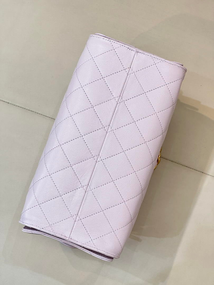 Chanel AS5293 Small Hobo Calfskin & Gold-Tone Metal Light Purple