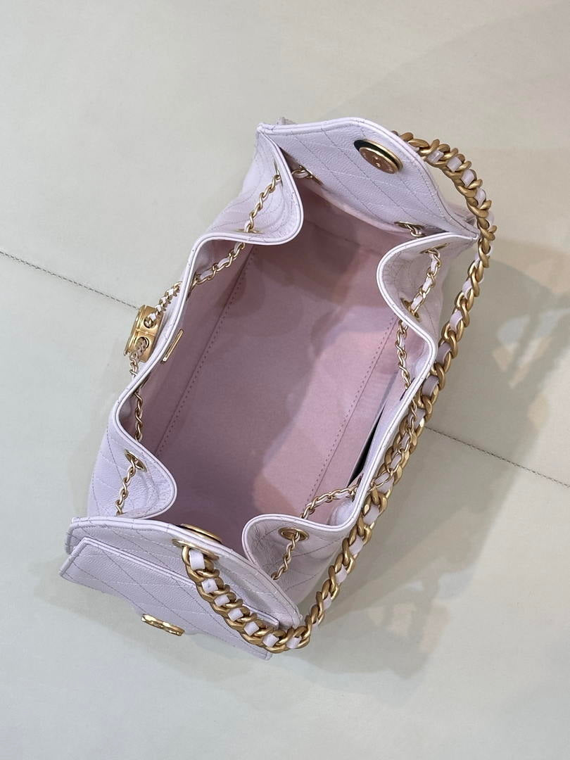 Chanel AS5293 Small Hobo Calfskin & Gold-Tone Metal Light Purple