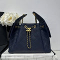 Chanel AS5293 Small Hobo Calfskin & Gold-Tone Metal Dark Blue