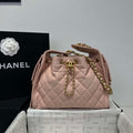 Chanel AS5293 Small Hobo Calfskin & Gold-Tone Metal Pink