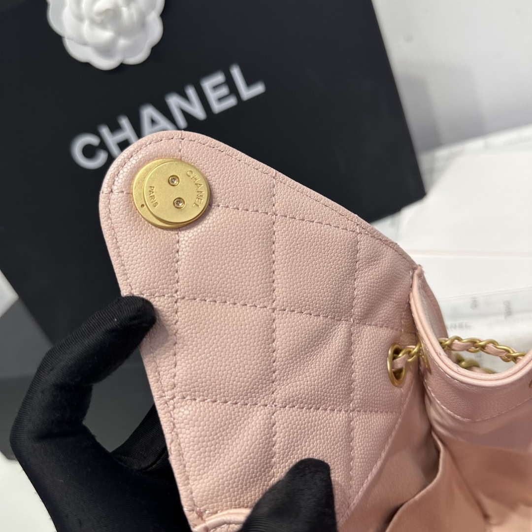 Chanel AS5293 Small Hobo Calfskin & Gold-Tone Metal Pink - Default Title - View 7