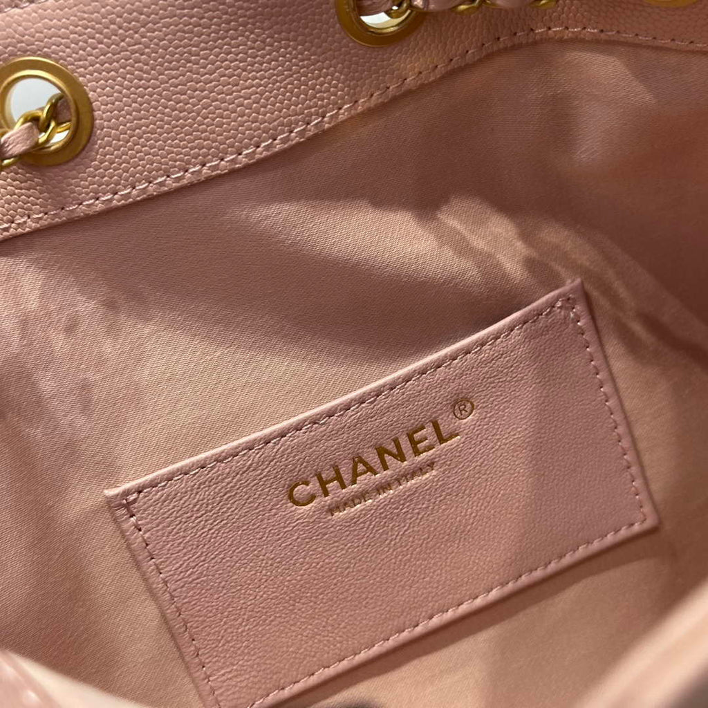 Chanel AS5293 Small Hobo Calfskin & Gold-Tone Metal Pink