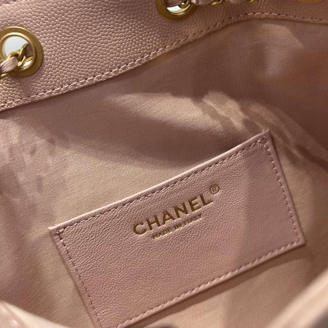 Chanel AS5293 Small Hobo Calfskin & Gold-Tone Metal Pink