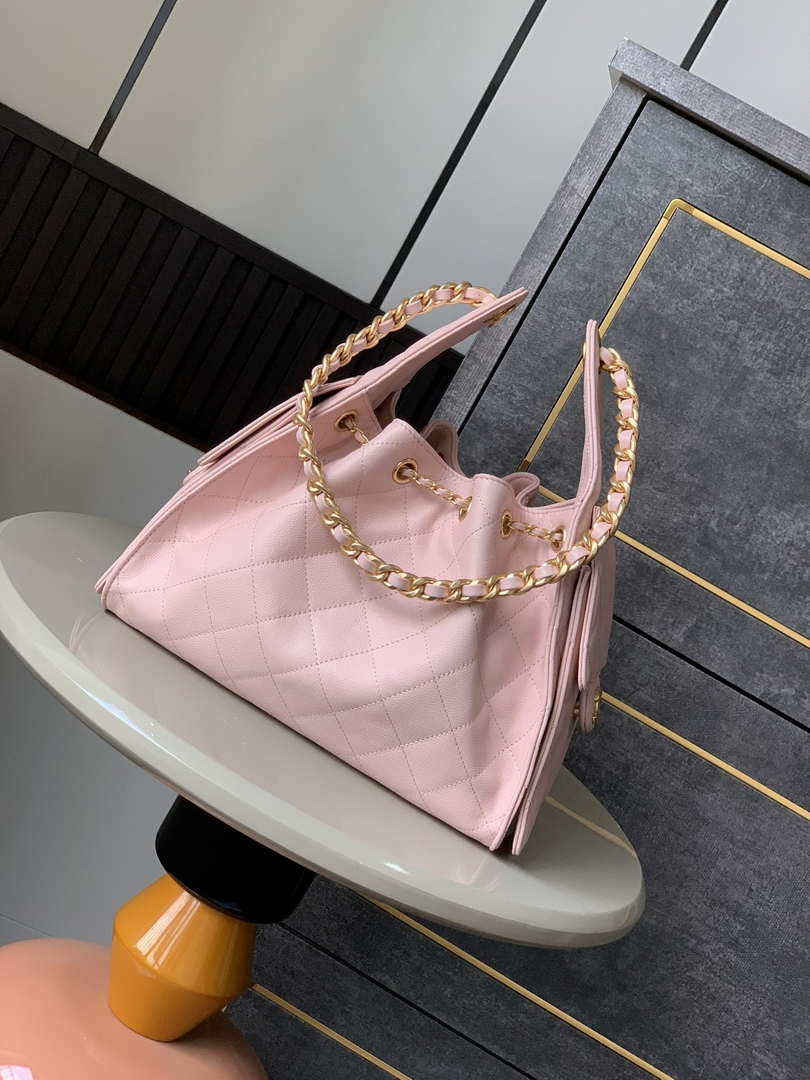 Chanel AS5293 Small Hobo Calfskin & Gold-Tone Metal Pink - Default Title - View 3
