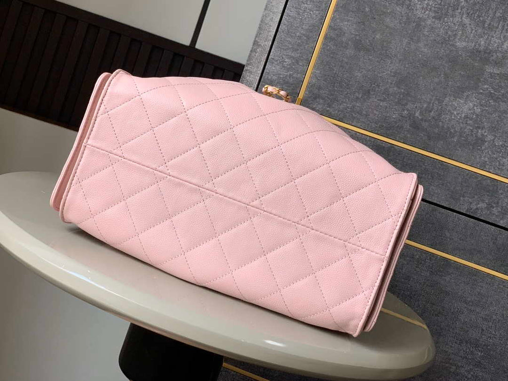 Chanel AS5293 Small Hobo Calfskin & Gold-Tone Metal Pink