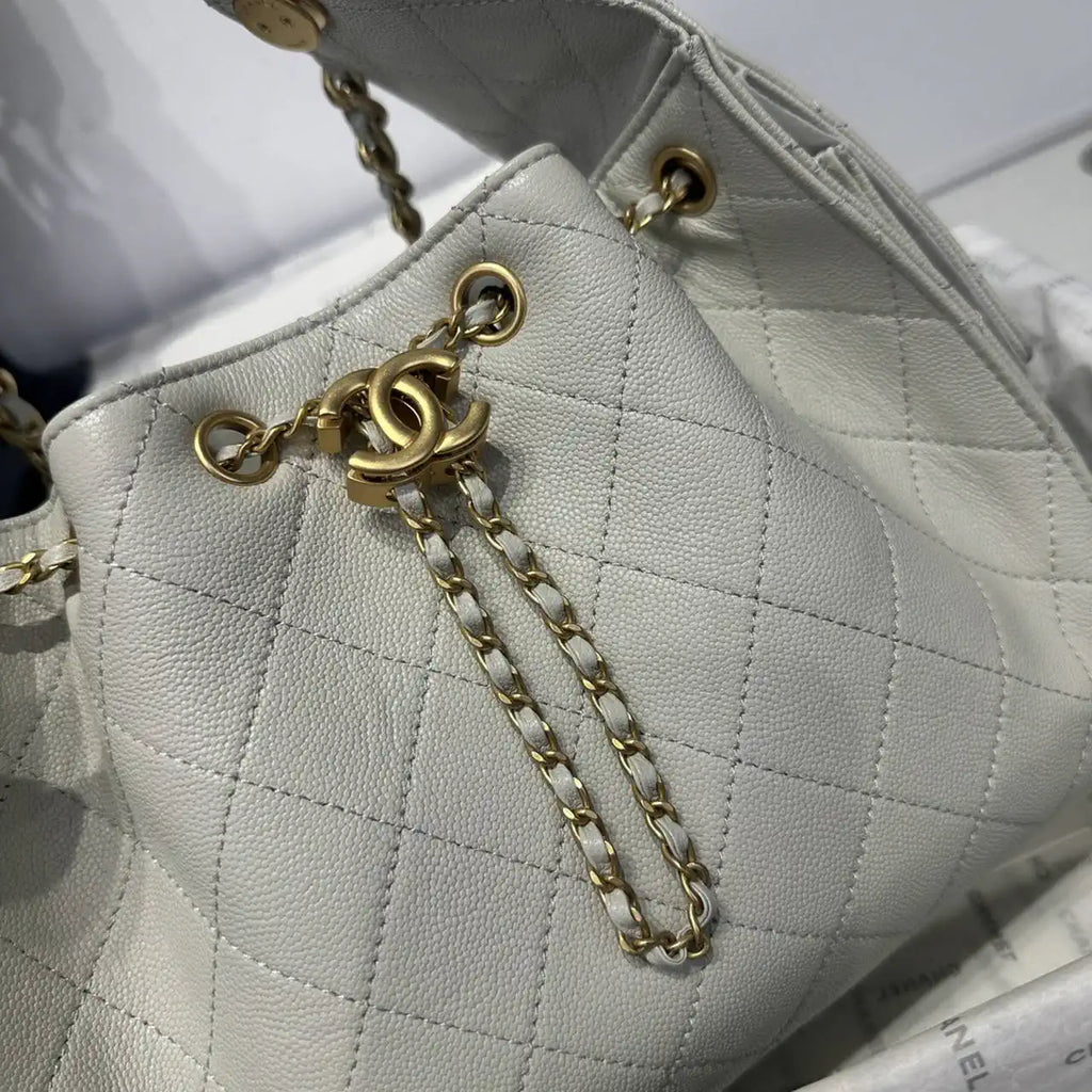Chanel AS5293 Small Hobo Calfskin & Gold-Tone Metal Putty