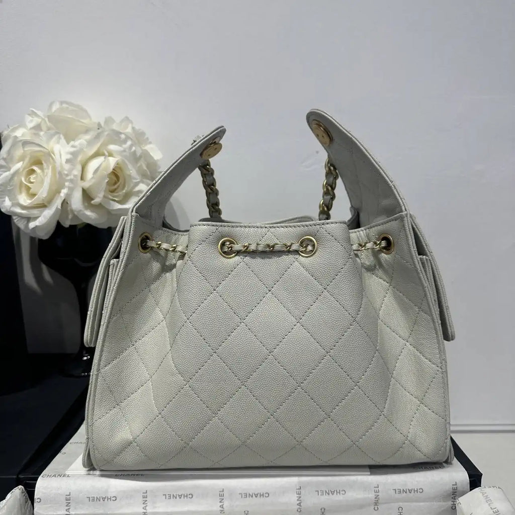 Chanel AS5293 Small Hobo Calfskin & Gold-Tone Metal Putty
