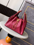 Chanel AS5293 Small Hobo Calfskin & Gold-Tone Metal Red