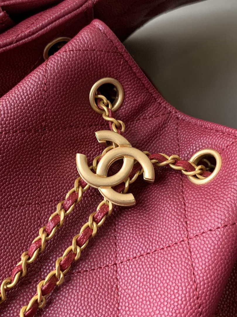 Chanel AS5293 Small Hobo Calfskin & Gold-Tone Metal Red - Default Title - View 6