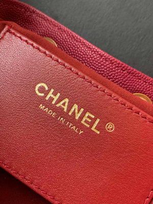 Chanel AS5293 Small Hobo Calfskin & Gold-Tone Metal Red - Default Title - View 9