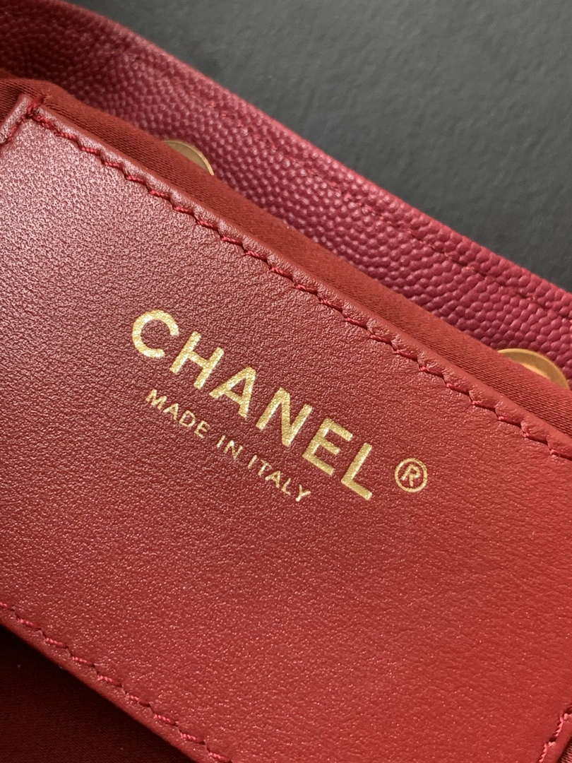 Chanel AS5293 Small Hobo Calfskin & Gold-Tone Metal Red