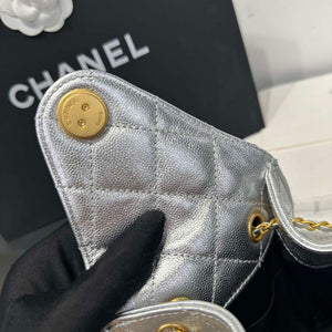 Chanel AS5293 Small Hobo Calfskin & Gold-Tone Metal Silver - Default Title - View 6