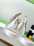 Chanel AS5293 Small Hobo Calfskin & Gold-Tone Metal White