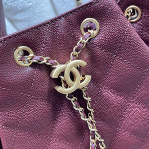 Chanel AS5293 Small Hobo Calfskin & Gold-Tone Metal Wine Red - Default Title - View 5
