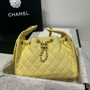 Chanel AS5293 Small Hobo Calfskin & Gold-Tone Metal Yellow - Default Title - View 2