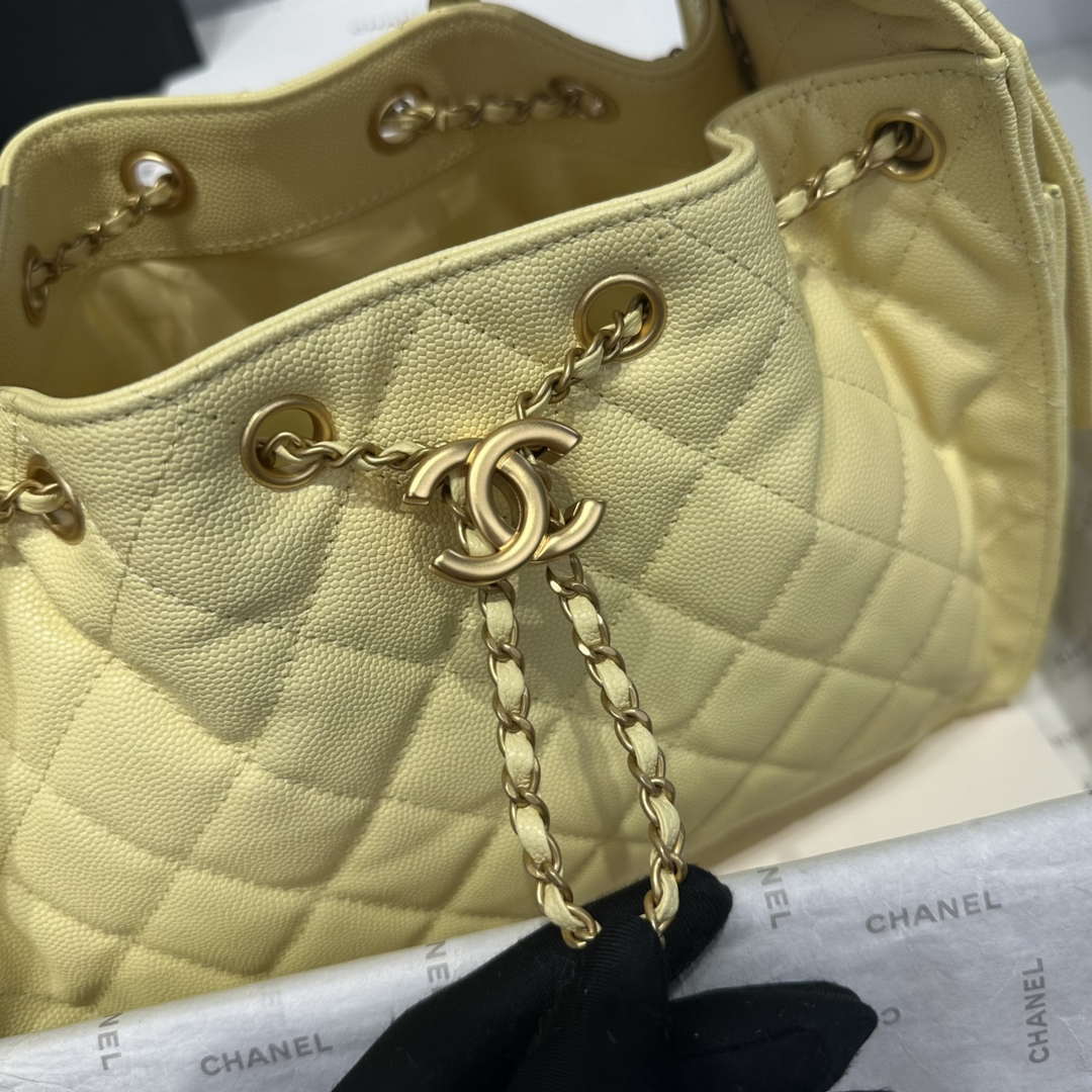 Chanel AS5293 Small Hobo Calfskin & Gold-Tone Metal Yellow