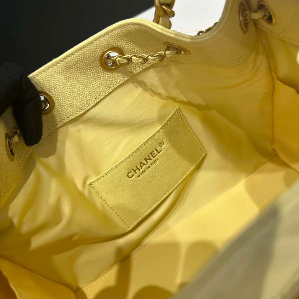 Chanel AS5293 Small Hobo Calfskin & Gold-Tone Metal Yellow