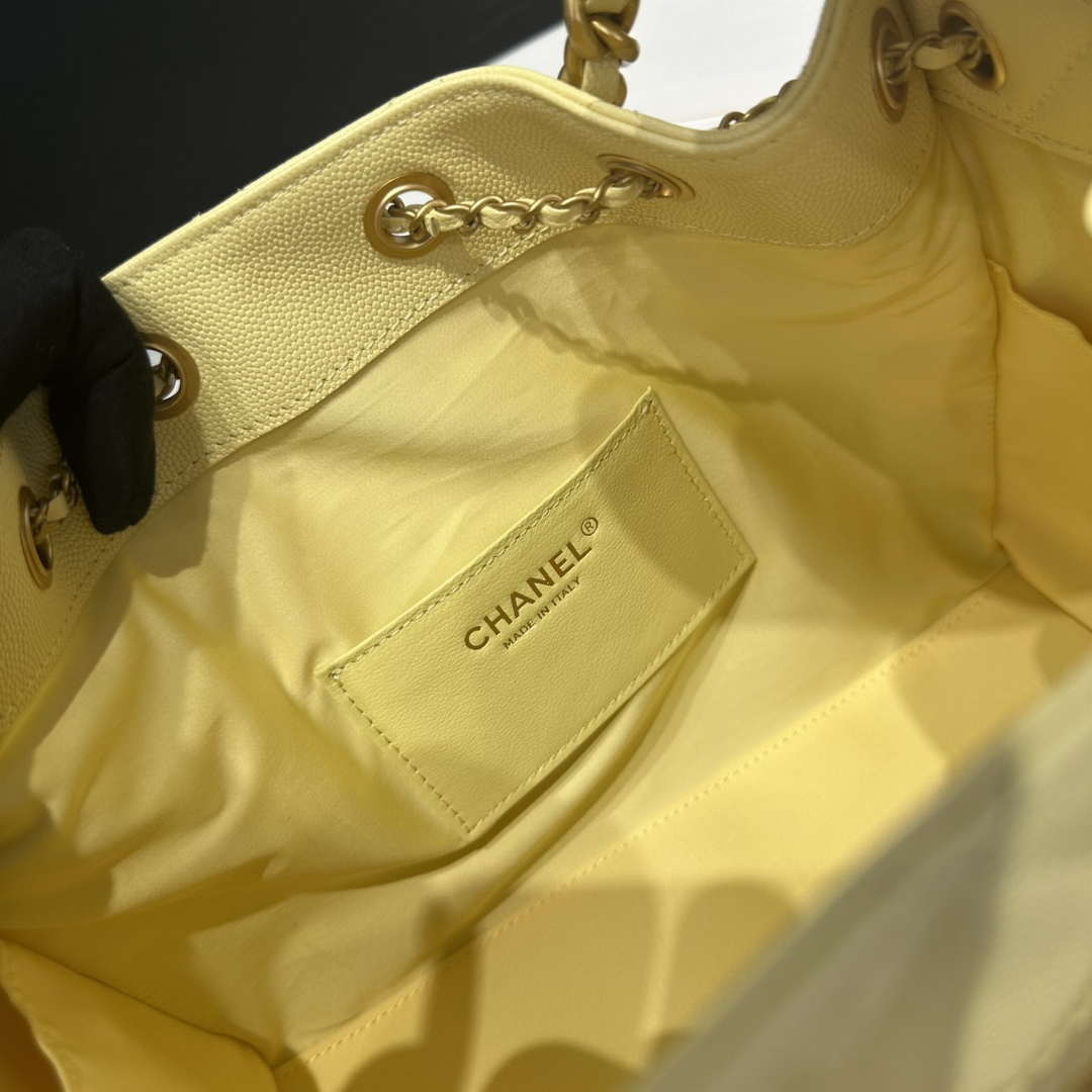 Chanel AS5293 Small Hobo Calfskin & Gold-Tone Metal Yellow