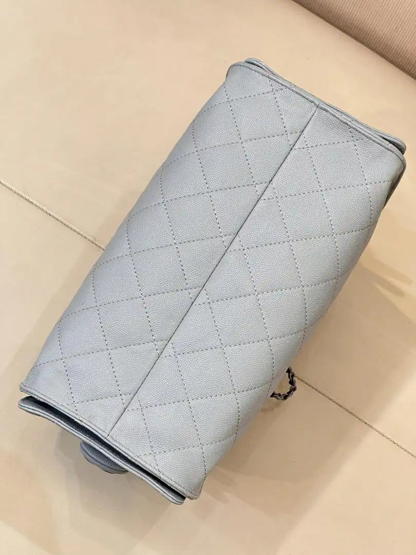 Chanel AS5293 Small Hobo  Calfskin & Retro Hardware  Metal Light Blue
