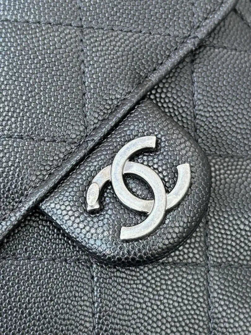 Chanel AS5293 Small Hobo Calfskin & Silver-Tone Metal Black