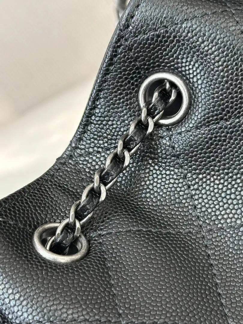 Chanel AS5293 Small Hobo Calfskin & Silver-Tone Metal Black