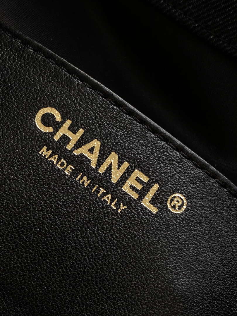 Chanel AS5293 Small Hobo Canvas & Gold-Tone Metal Black