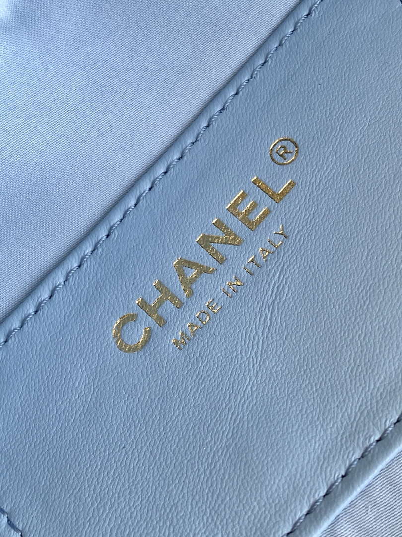 Chanel AS5293 Small Hobo Canvas & Gold-Tone Metal Denim Blue